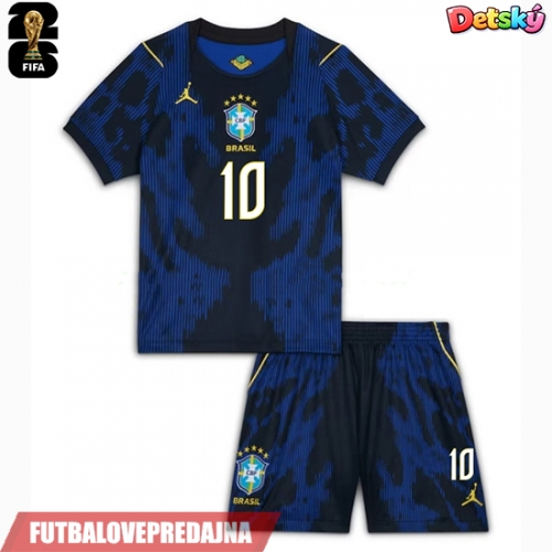 Lacne Dětský Futbalové dres Brazília Gabriel Magalhaes #3 MS 2026 Krátky Rukáv - Preč (+ trenírky)